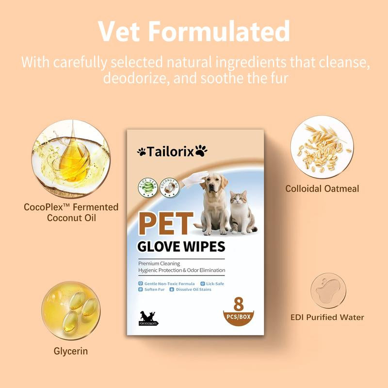 Guantes Limpiadores ágicos Tailorix: Aseo Rápido 3 en 1 para Perros y Gatos ¡Sin Agua ni Estrés!