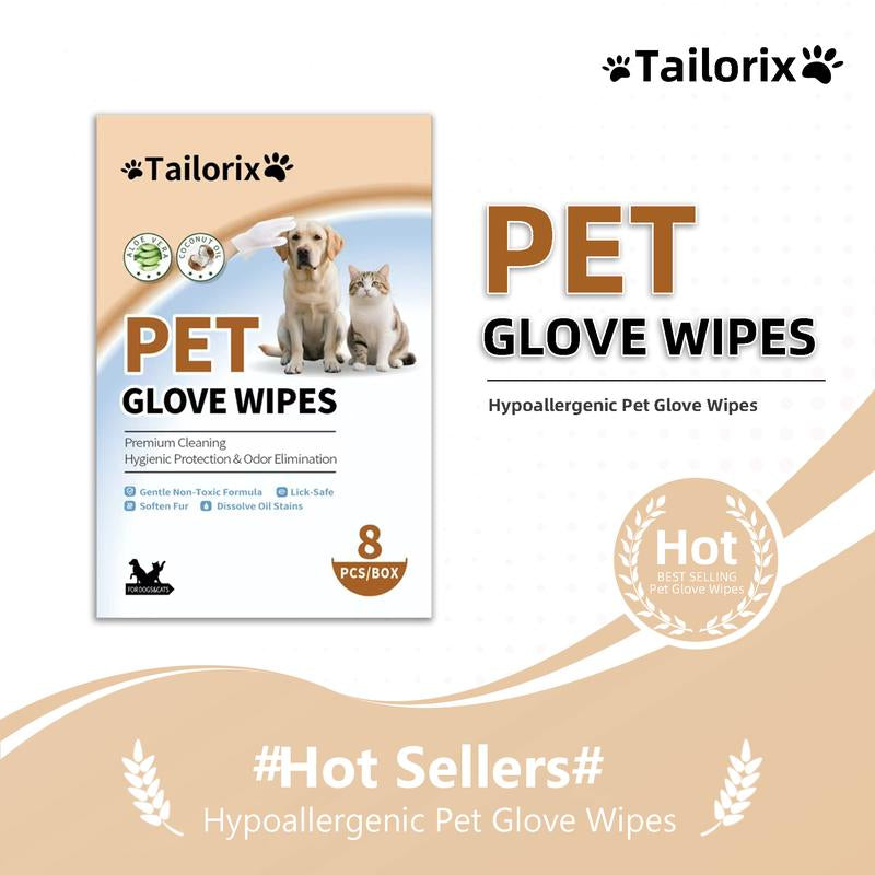 Guantes Limpiadores ágicos Tailorix: Aseo Rápido 3 en 1 para Perros y Gatos ¡Sin Agua ni Estrés!