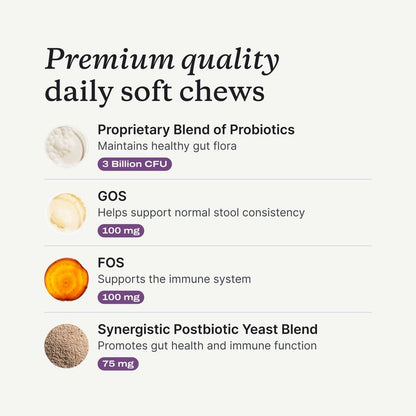Probiotics for Dogs Soft Chews for Seasonal Allergies, Gut, and Digestive Health. Vet-Reviewed, Premium-Quality Ingredients - Supplements