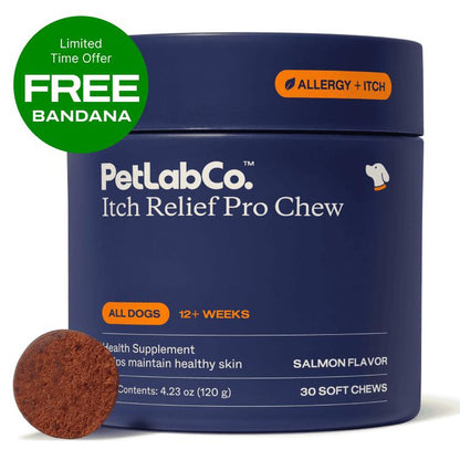 Itch Relief Pro - Soft Chews Containing Powerful Antioxidants to Target Scratching, Help Maintain Skin Moisture, and Support with Seasonal Skin Allergies.